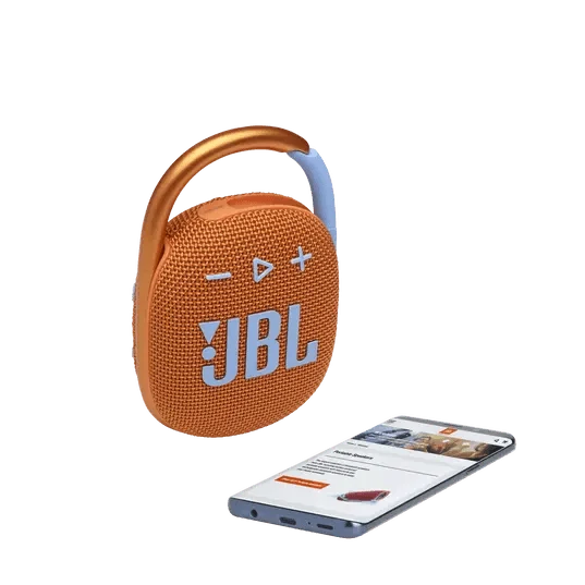 JBL Clip 4 Waterproof Bluetooth Wireless Speaker (Orange)