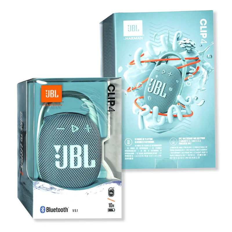 JBL Clip 4 Waterproof Bluetooth Wireless Speaker (Teal)