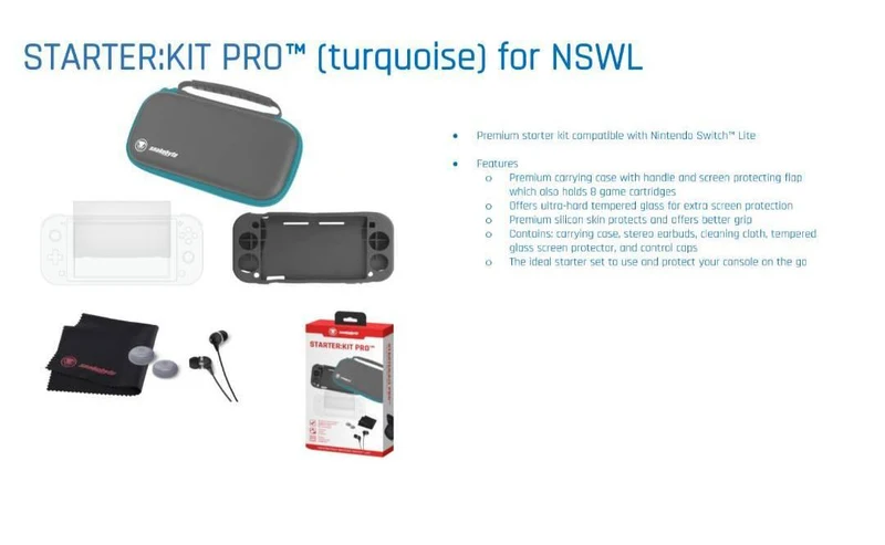 Snakebyte NSW Starter Kit Pro Turquoise for Nintendo Switch Lite