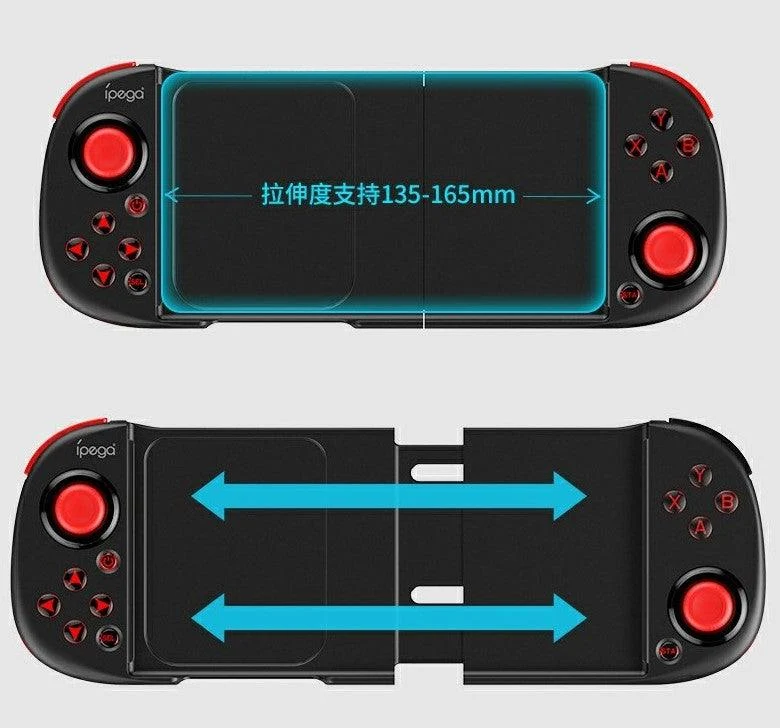 Ipega Retractable Wireless Controller for Android/IOS Smartphone/Tablets/Smart TV/P3/N-S/Windows PC (Black) (PG-9217A)