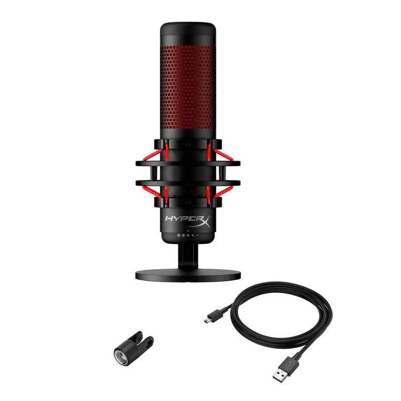 HyperX Quadcast USB Microphone For PC/ Mac/ PS5/ PS4 (Black/Red) (4P5P6AA)