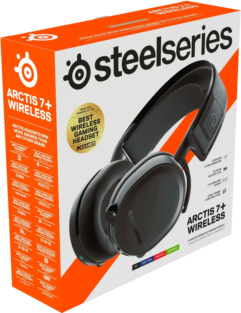 Steelseries Arctis 7+ Lossless Wireless Gaming Headset (Black) (PN61470)