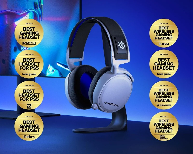 Steelseries Arctis 7P+ Wireless Gaming Headset (White) (PN61471)