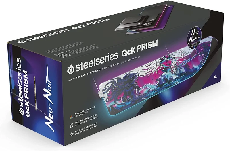 Steelseries QCK Prism Neo Noir Limited Edition Cloth RGB Gaming Mousepad (XL) (PN63799)