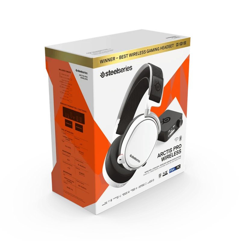 STEELSERIES ARCTIS PRO WIRELESS WHITE GAMING HEADSET (PN61474)